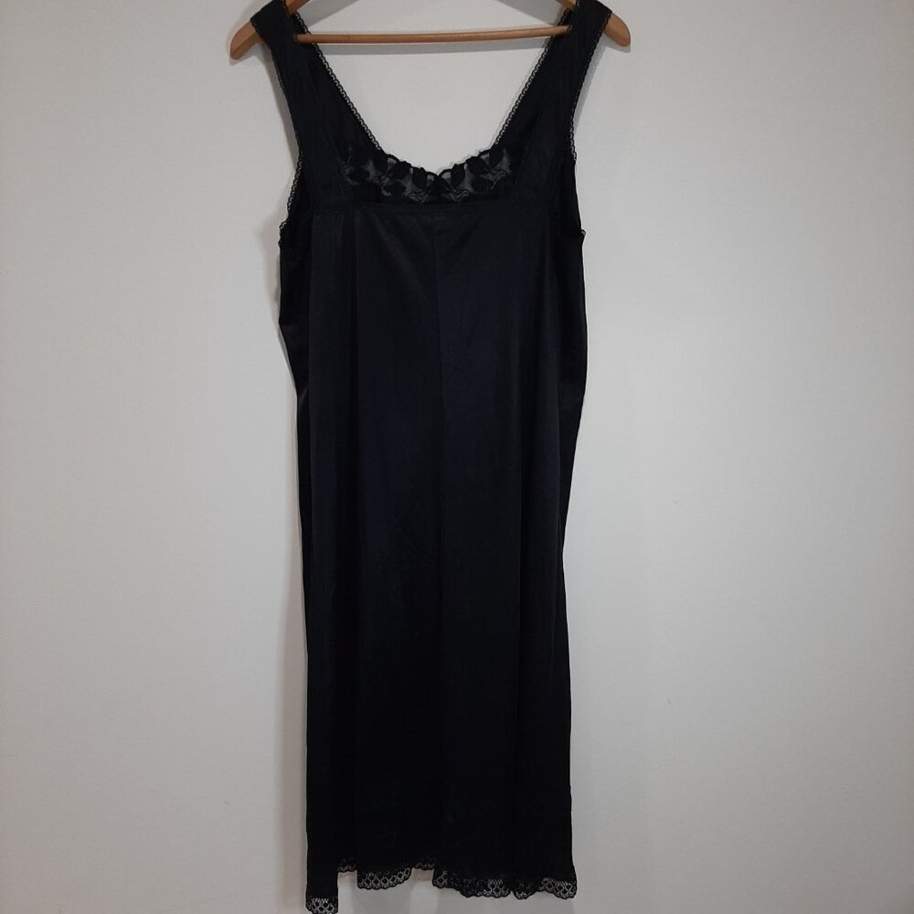 Vintage embroidered applique lace 70's retro glam old money slip nightgown dress - Picture 2 of 15